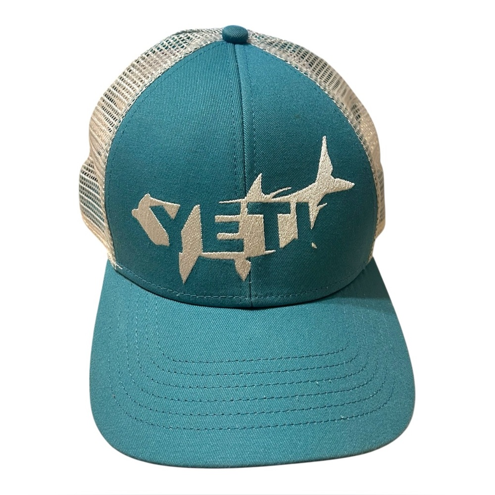 YETI Tarpon Fish Teal Turquoise Trucker Hat Cap Mesh Snapback Cooler
